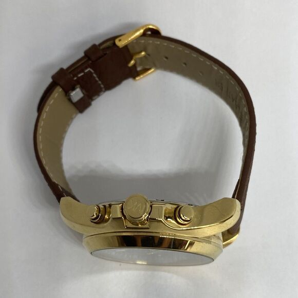 Michael Kors Bradshaw MK5739 Womens Brown Leather Analog Dial Quartz Watch XR224 - Picture 8 of 12